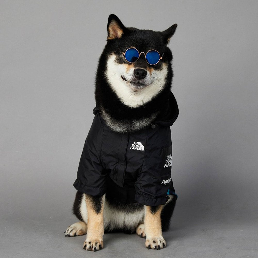 The Dog Face Dog Clothes Liberty Black - Jacket Sweater, Wind breaker Hoodie for Small Medium and Large Dog - Pet Clothing