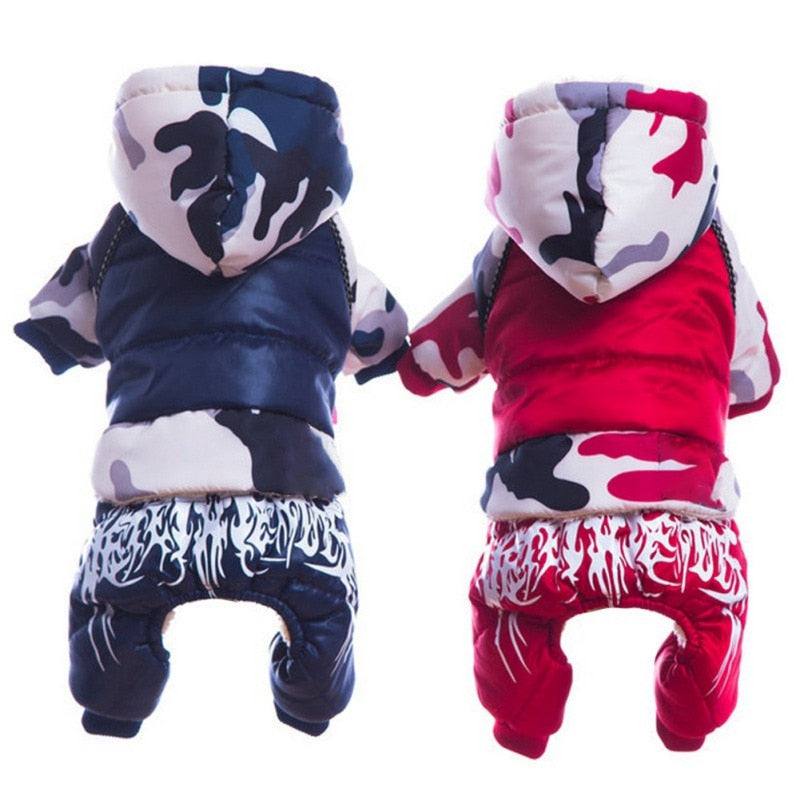 Warm Dog Clothes Winter Dog Coat Jumpsuit For Small Dogs Waterproof Puppy Pet Jacket Printed Dog Coat Chihuahua Pug Clothing