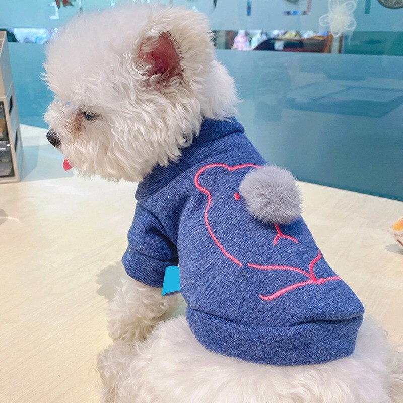 Warm Pet Dog Clothes Cute Bear Cotton Pullover Dog Hoodies Puppy Dog Cat Coat Sweatshirt Dog Shirt Jacket Pets Cat Clothing