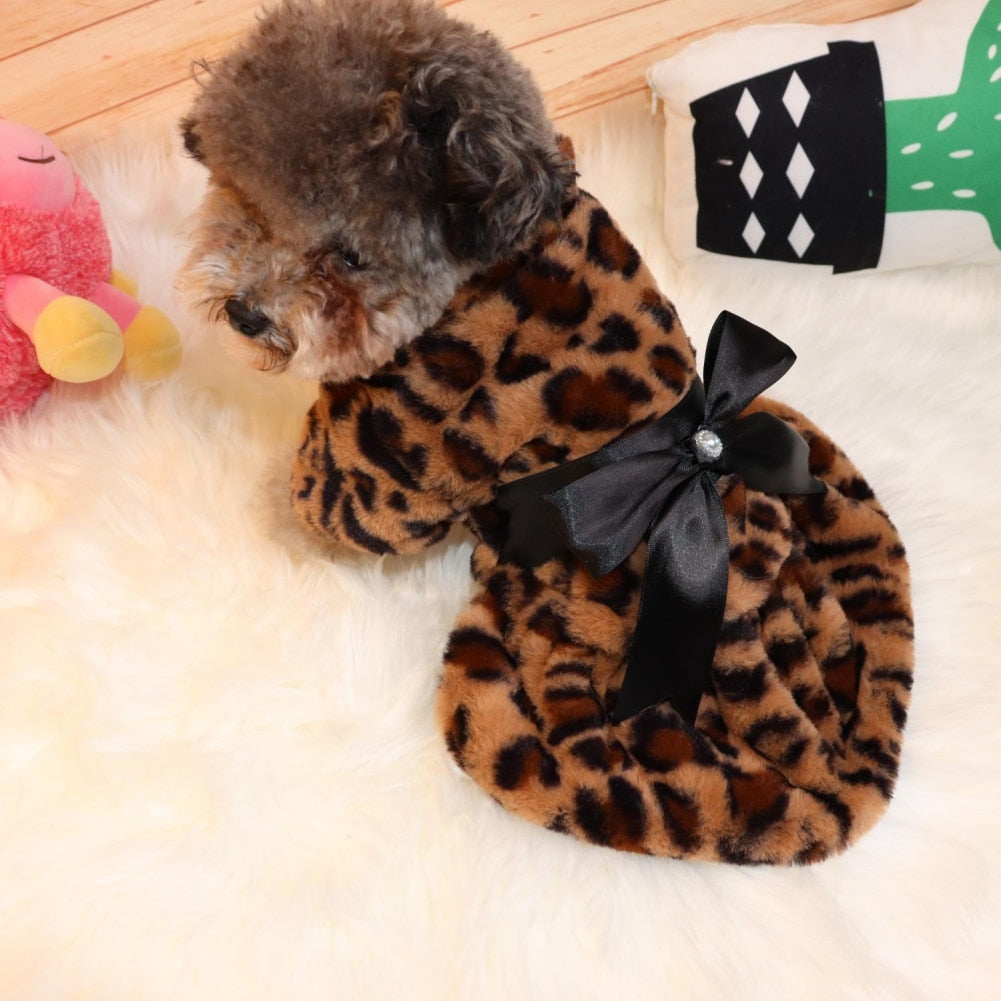 Leopard Print Winter Cocktail Dress
