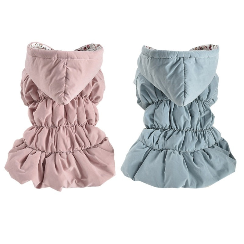 Winter Pet Princess Style Clothes Warm Pet Dog Tutu Dress Coat Hoodie Bubble Skirt Girl Dog Cat Coat Outfit Jacket Clothing