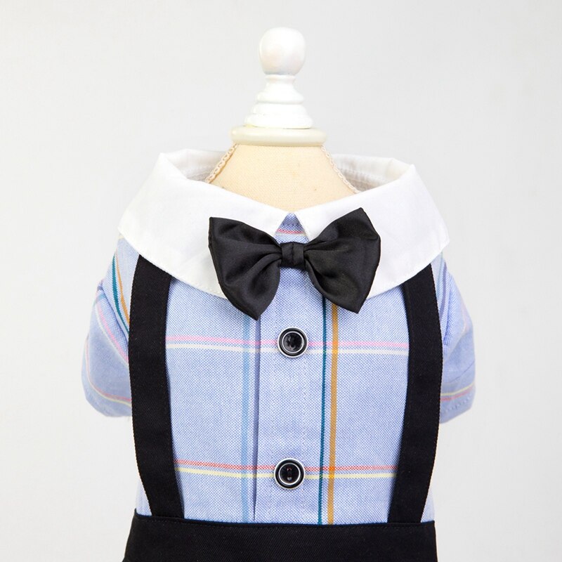 Pet Tutu Dress Dog Cat Spring Summer Stripes Rompers Clothes For Dog Boys Small Dog Girls Bowknot Dress Dog Couple Clothing L