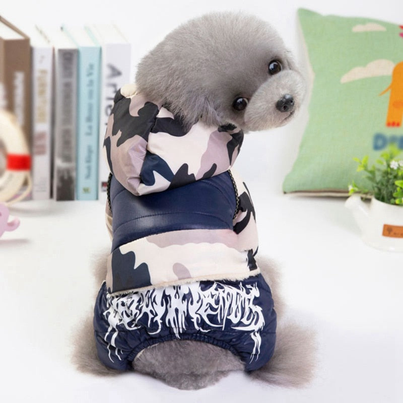 Warm Dog Clothes Winter Dog Coat Jumpsuit For Small Dogs Waterproof Puppy Pet Jacket Printed Dog Coat Chihuahua Pug Clothing