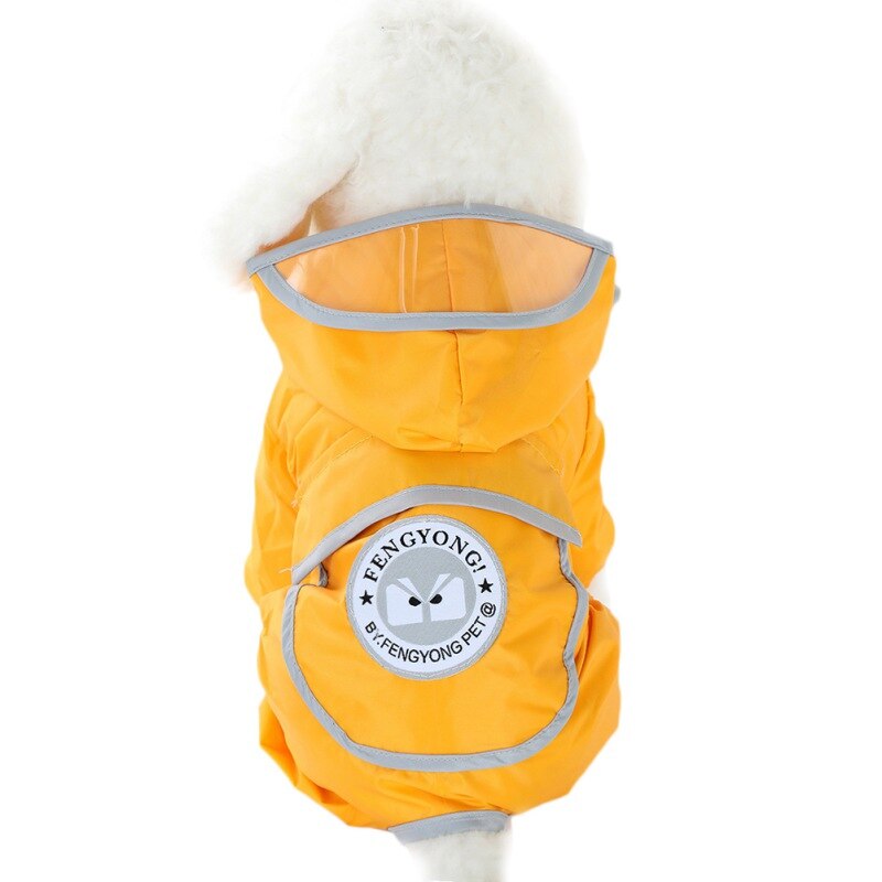 Reflective Dog Raincoat Outdoor Pet Clothes Dog Clothing Waterproof Jumpsuit Jacket Yorkie Poodle Bichon Hooded Rain Jacket