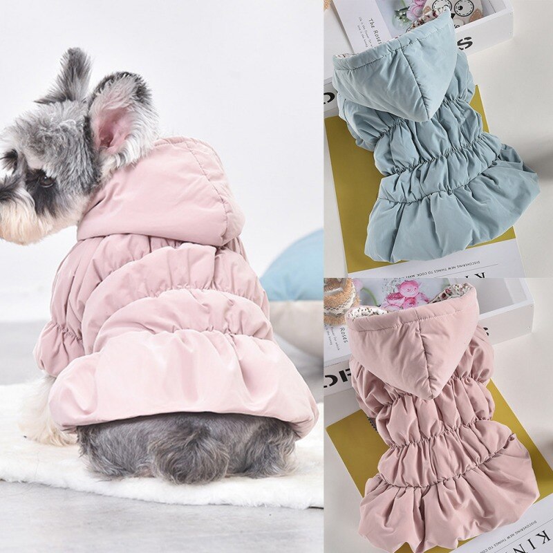 Winter Pet Princess Style Clothes Warm Pet Dog Tutu Dress Coat Hoodie Bubble Skirt Girl Dog Cat Coat Outfit Jacket Clothing