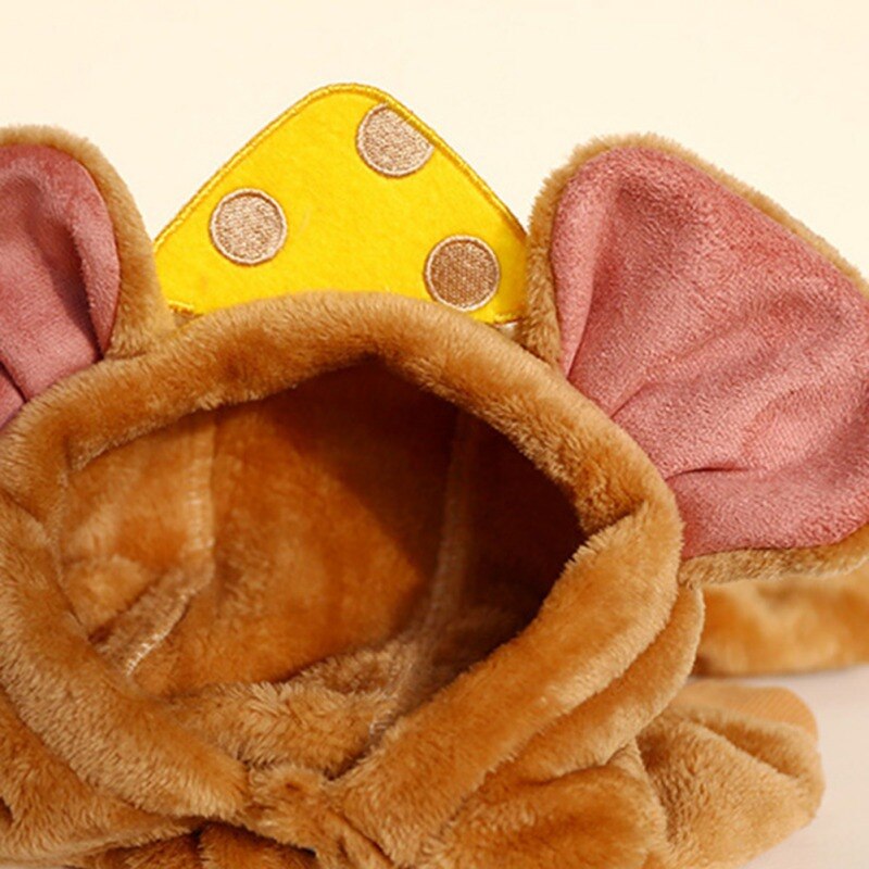 Fleece Pet Dog Jumpsuit Clothes Big Ears Mice Costume Puppy Pet Coat For Small Medium Dogs Cats Hoodies Warm Winter Dog Jacket