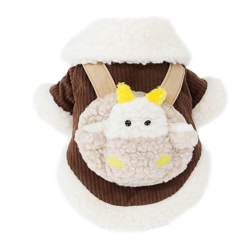 Corduroy Pet Dog Clothes Winter Warm Dog Coat With Cute Cow Design Pet Clothing For Small Medium Large Dogs Chihuahua Jacket