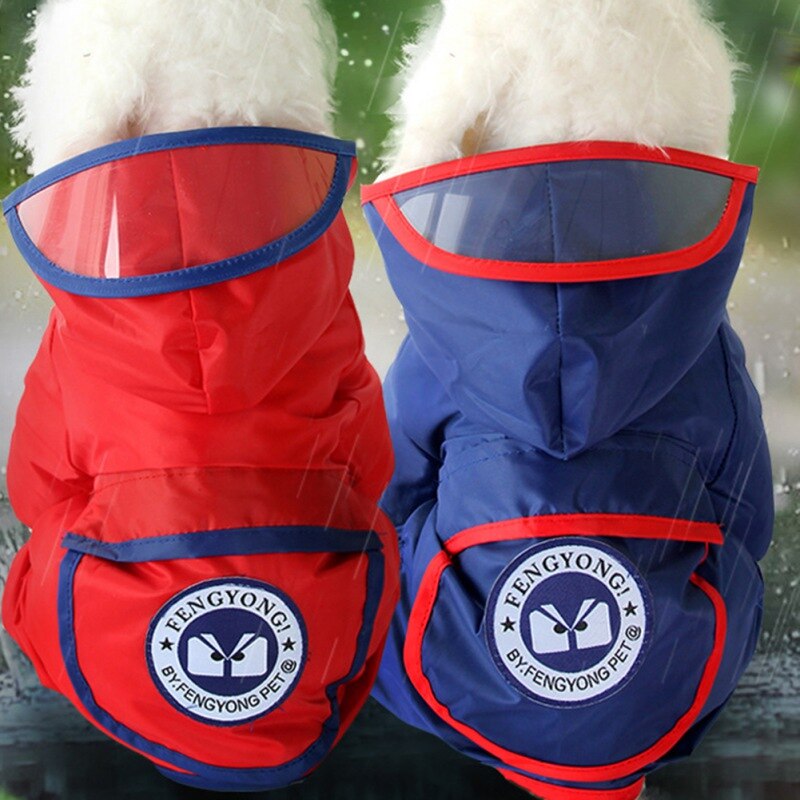 Reflective Dog Raincoat Outdoor Pet Clothes Dog Clothing Waterproof Jumpsuit Jacket Yorkie Poodle Bichon Hooded Rain Jacket