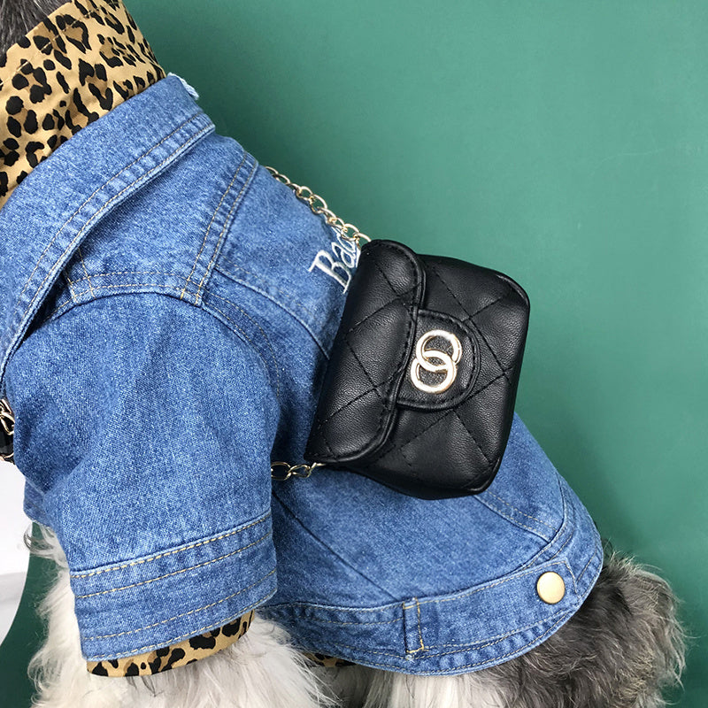 Designer CoCo Chanel Lookalike Dog Crossbody Purse Accessory