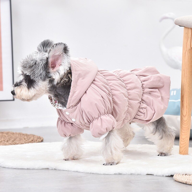 Winter Pet Princess Style Clothes Warm Pet Dog Tutu Dress Coat Hoodie Bubble Skirt Girl Dog Cat Coat Outfit Jacket Clothing