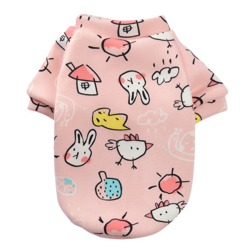 Cat and Crown Pink Pull Over Pop Print Dog Shirt