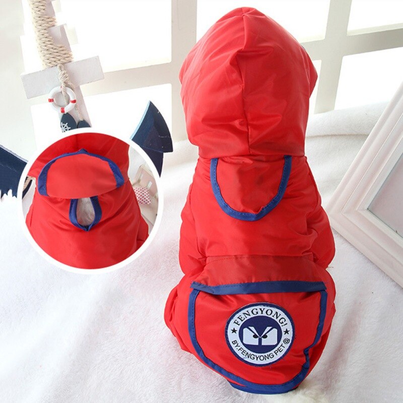 Reflective Dog Raincoat Outdoor Pet Clothes Dog Clothing Waterproof Jumpsuit Jacket Yorkie Poodle Bichon Hooded Rain Jacket