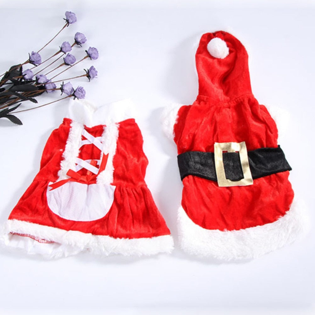 Santa Dog Costume Christmas Pet Clothes Winter Hoodie Coat Clothes Dog Dress Pet Chihuahua Yorkshire Poodle New Year Clothing