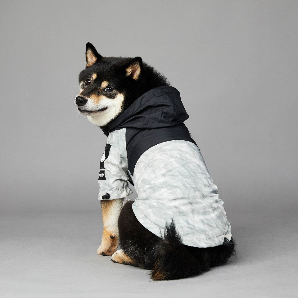 The Dog Face Heathered Grey Dog Clothes - Jacket Sweater, Wind breaker Hoodie for Small Medium and Large Dog - Pet Clothing