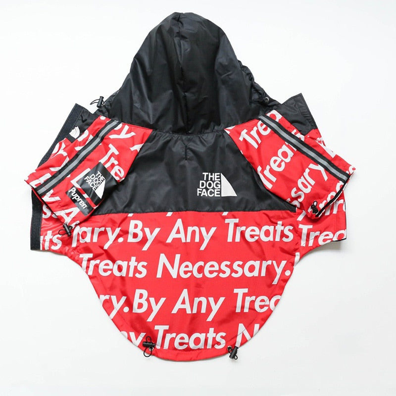 B.A.T.N. The Dog Face Red Dog Clothes - Jacket Sweater, Wind breaker Hoodie for Small Medium and Large Dog - Pet Clothing