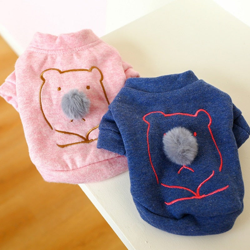 Warm Pet Dog Clothes Cute Bear Cotton Pullover Dog Hoodies Puppy Dog Cat Coat Sweatshirt Dog Shirt Jacket Pets Cat Clothing
