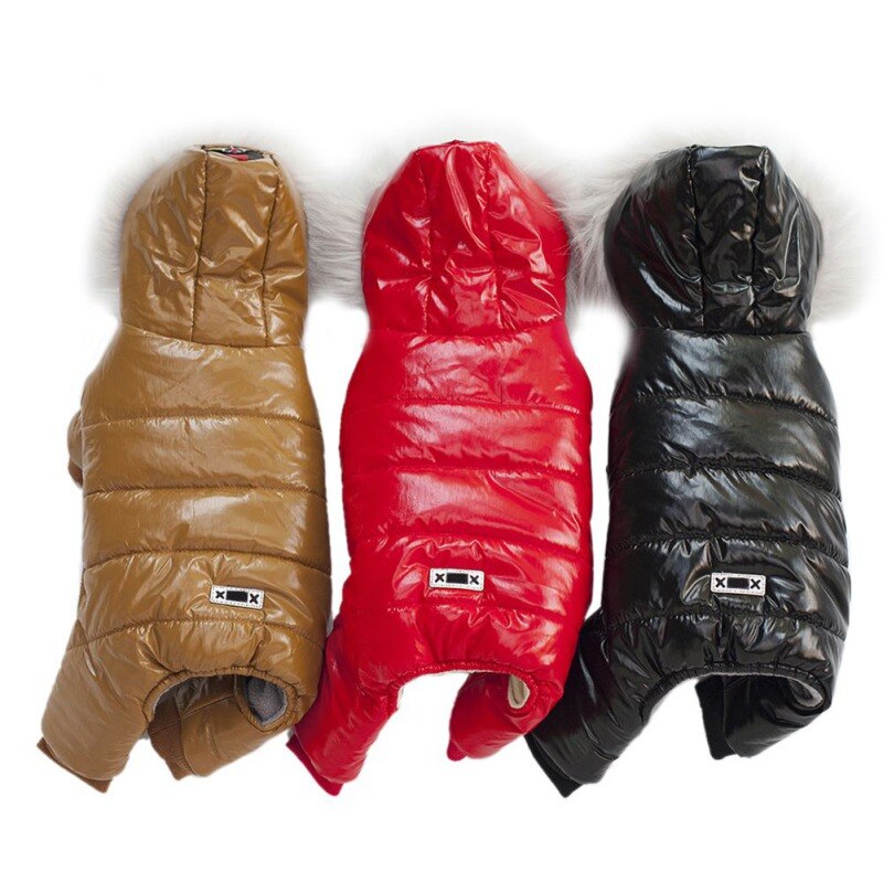 Winter Warm Dog Jacket Waterproof Pet Clothes For Dog Fleece Lining Hooded Coat Dog Jumpsuit Snowsuit For Chihuahua Yorkies
