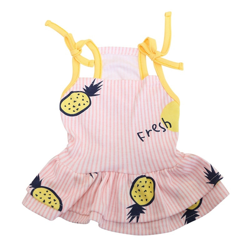 Cute Printed Dog Clothes Cotton Breathable Dogs Dress Vest Shirt Dog Apparels Pet Summer Clothing For Small Medium Large Dogs