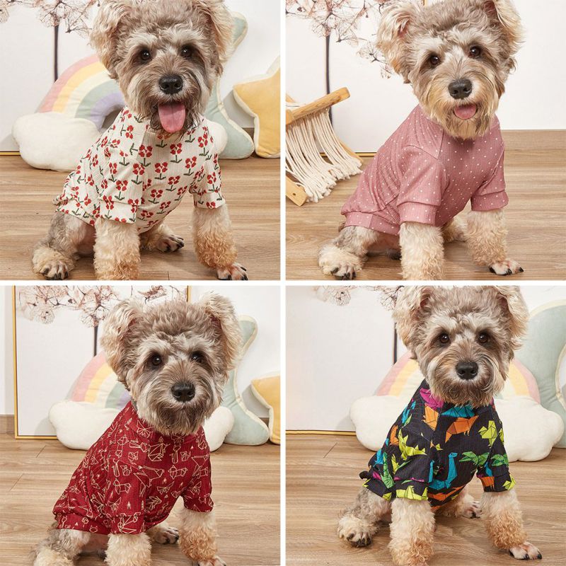 Cute Printed Dog Clothes Spring Puppy Sweatshirt Pet Dog Jacket Coat Clothing Hoodies For Small Medium Dogs Yorkshire Outfit