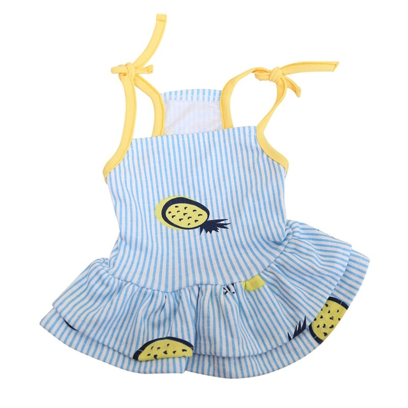 Cute Printed Dog Clothes Cotton Breathable Dogs Dress Vest Shirt Dog Apparels Pet Summer Clothing For Small Medium Large Dogs