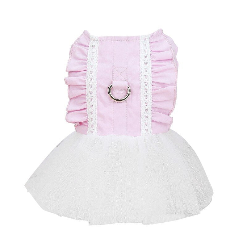 Cute Sweet Dog Dress For Small Dog Party Birthday Puppy Wedding Denim Gauze Tutu Dress Summer Pet Clothes For Dog And Cat