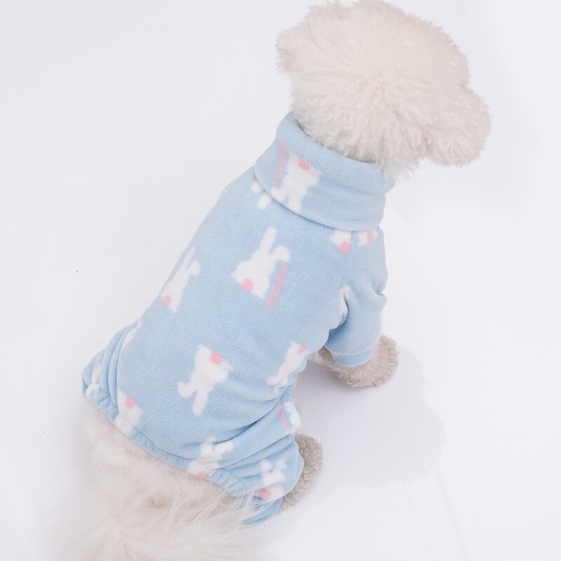 Winter Dog Clothes Cartoon Printed Dog Pajamas Warm Jumpsuits Fleece Coat For Small Dogs Puppy Dog Cat Chihuahua Clothing