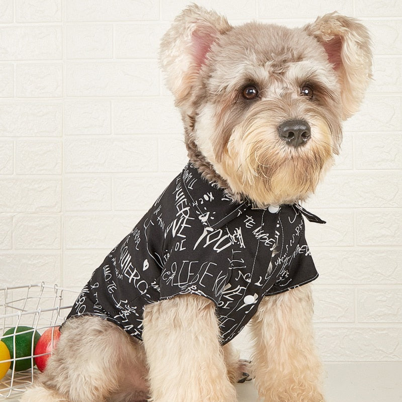 Letter Floral Printed Dog Shirts Summer Pet Dog Clothes For Small Dogs Puppy Cat Clothing French Bulldog Chihuahua T Shirt