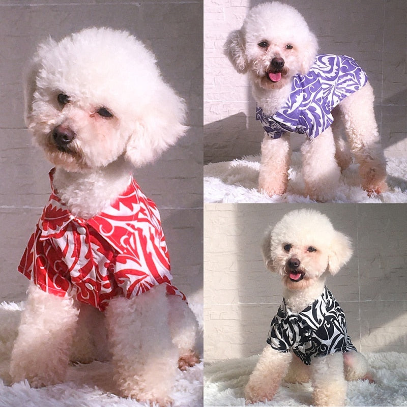 Monochromatic Hawaiian Style Leaf Printed Supper Button-Up