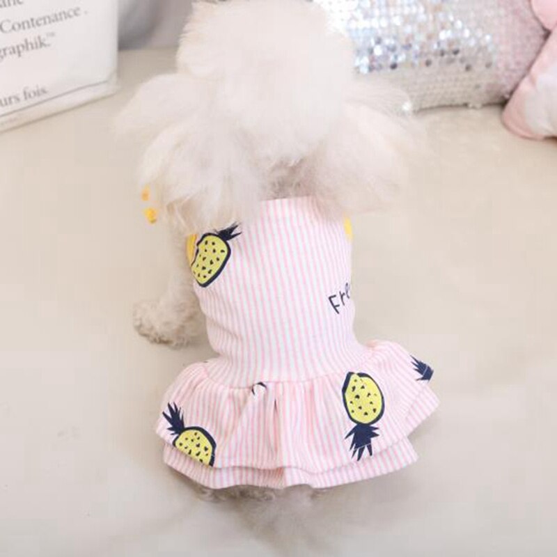 Cute Printed Dog Clothes Cotton Breathable Dogs Dress Vest Shirt Dog Apparels Pet Summer Clothing For Small Medium Large Dogs