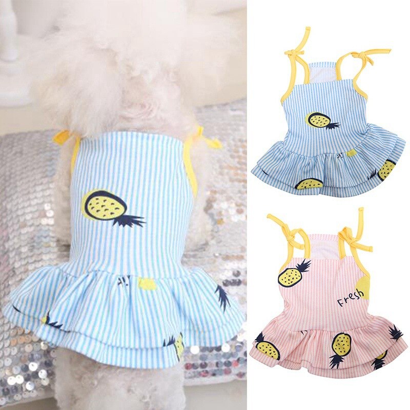 Cute Printed Dog Clothes Cotton Breathable Dogs Dress Vest Shirt Dog Apparels Pet Summer Clothing For Small Medium Large Dogs