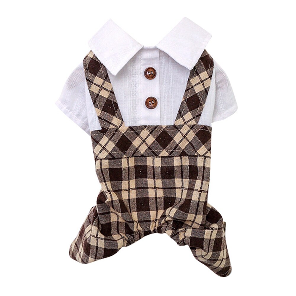 Couple Pet Dog Clothes College Style Plaid Dog Shirt/Dress Fashion Small Dog Cat Clothing Summer Dog Chihuahua Dress / Jumpsuit