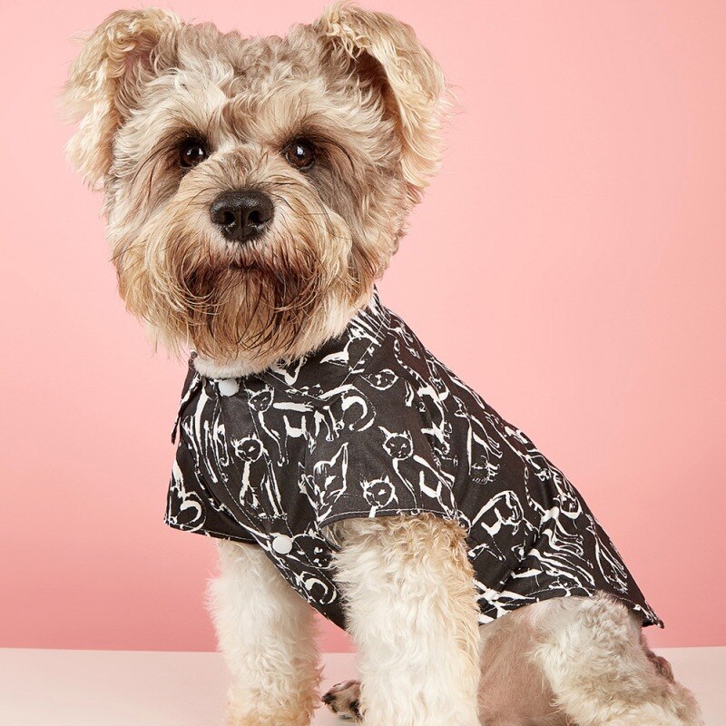 Cute Cat Printed Dog Vest Summer Dog Clothes Pet T-shirt For Small Medium Dogs Accessories Puppy Cat Vest Cotton Apparel Costume