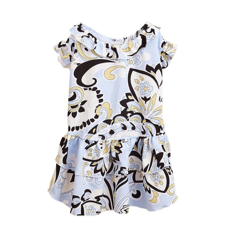 Summer Pet Clothes for Dog Cute Printed Dress Sundress For Small Medium Dogs Puppy Shirts Soft Dog Clothes Pet Cat Apparel