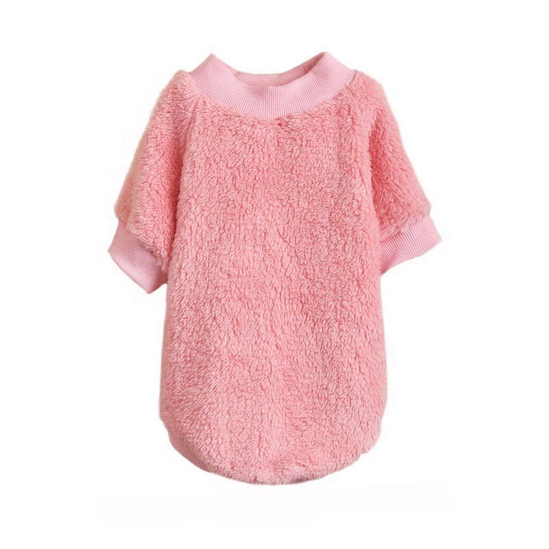 Warm Fleece Pet Dog Clothes Winer Pet Coat Puppy Dogs Solid Color Pullover Jacket French Bulldog Dog Sweatshirt Pet Clothing