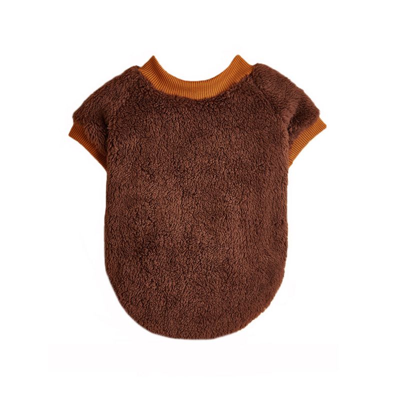 Warm Fleece Pet Dog Clothes Winer Pet Coat Puppy Dogs Solid Color Pullover Jacket French Bulldog Dog Sweatshirt Pet Clothing