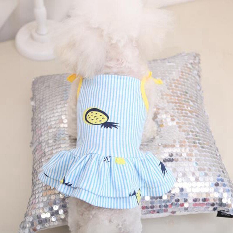 Cute Printed Dog Clothes Cotton Breathable Dogs Dress Vest Shirt Dog Apparels Pet Summer Clothing For Small Medium Large Dogs