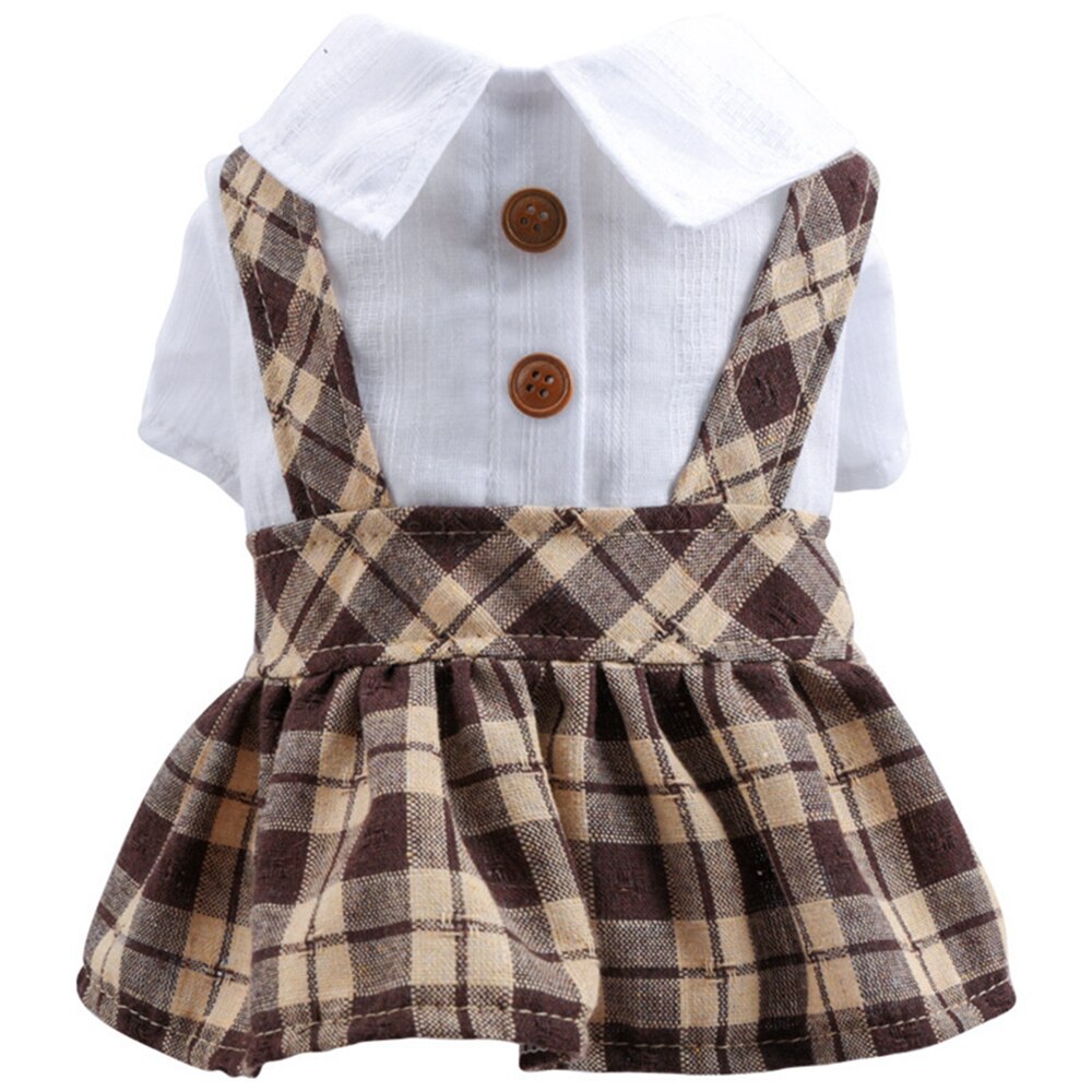 Couple Pet Dog Clothes College Style Plaid Dog Shirt/Dress Fashion Small Dog Cat Clothing Summer Dog Chihuahua Dress / Jumpsuit
