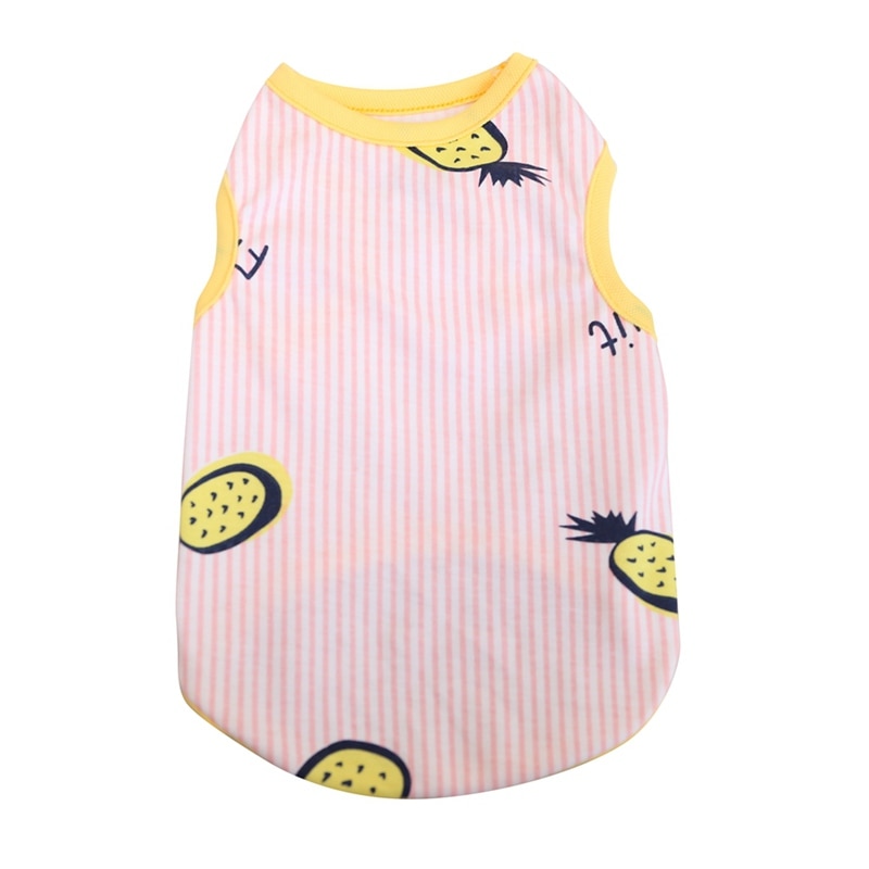 Cute Printed Dog Clothes Cotton Breathable Dogs Dress Vest Shirt Dog Apparels Pet Summer Clothing For Small Medium Large Dogs