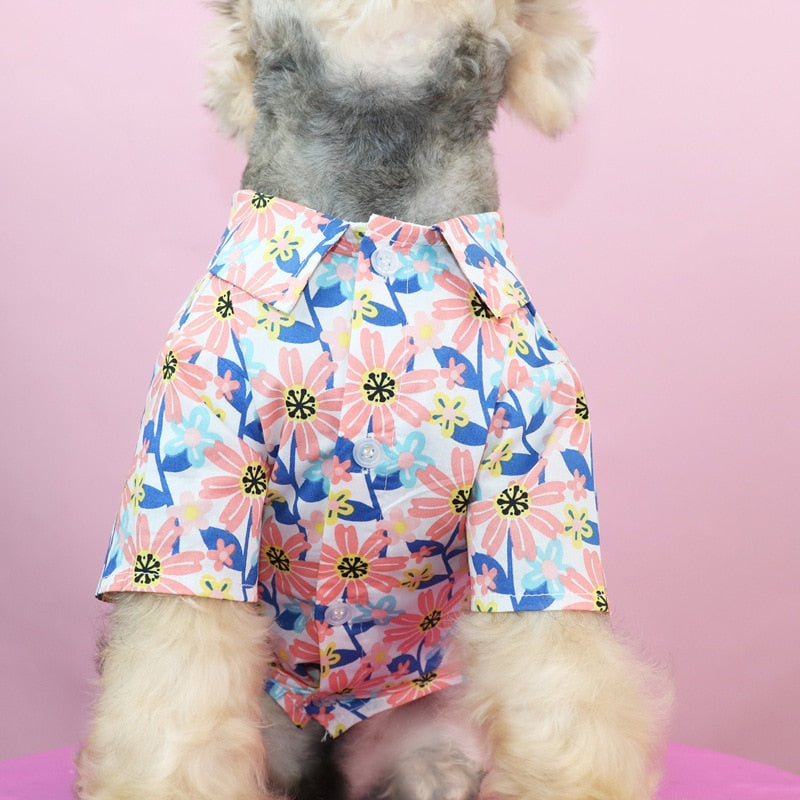 Bespoke Slimfit Daisy Darted Dog Shirt