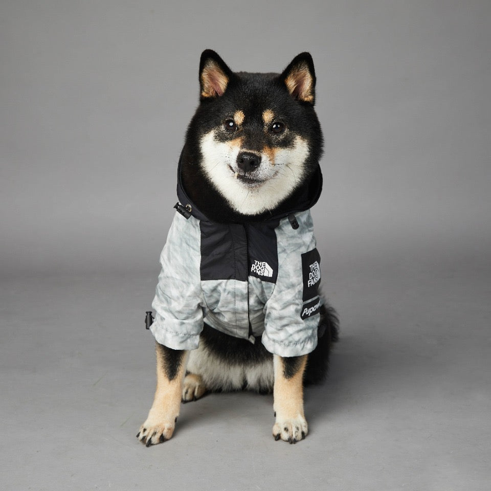 The Dog Face Heathered Grey Dog Clothes - Jacket Sweater, Wind breaker Hoodie for Small Medium and Large Dog - Pet Clothing