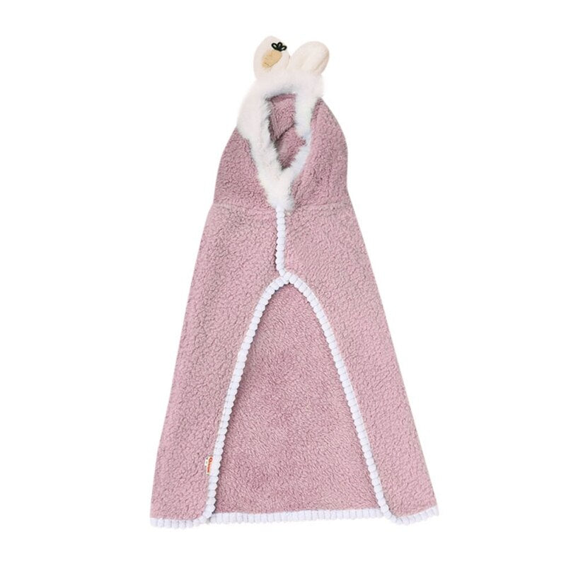 Pet Dog Clothes Puppy Cloak Poncho Cape With Rabbit Ear Hat Pet Costume Soft Fleece Clothing For Cat Small Medium Dog Coat