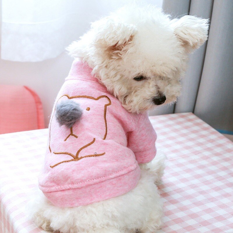 Warm Pet Dog Clothes Cute Bear Cotton Pullover Dog Hoodies Puppy Dog Cat Coat Sweatshirt Dog Shirt Jacket Pets Cat Clothing