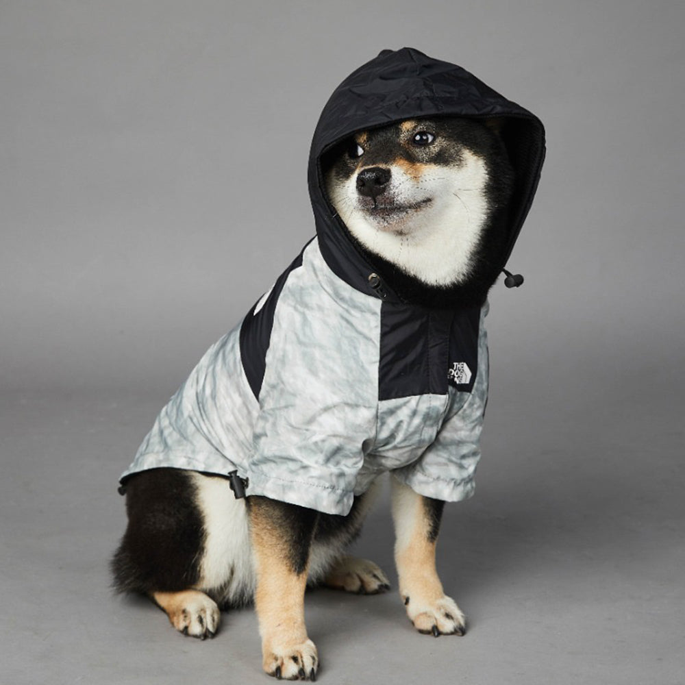 The Dog Face Heathered Grey Dog Clothes - Jacket Sweater, Wind breaker Hoodie for Small Medium and Large Dog - Pet Clothing