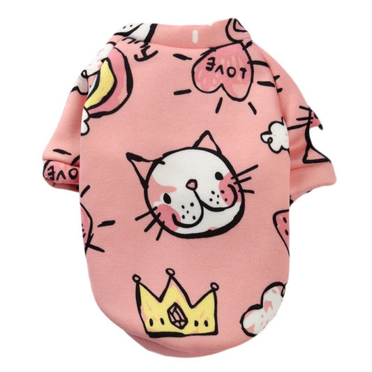 Cat and Crown Pink Pull Over Pop Print Dog Shirt