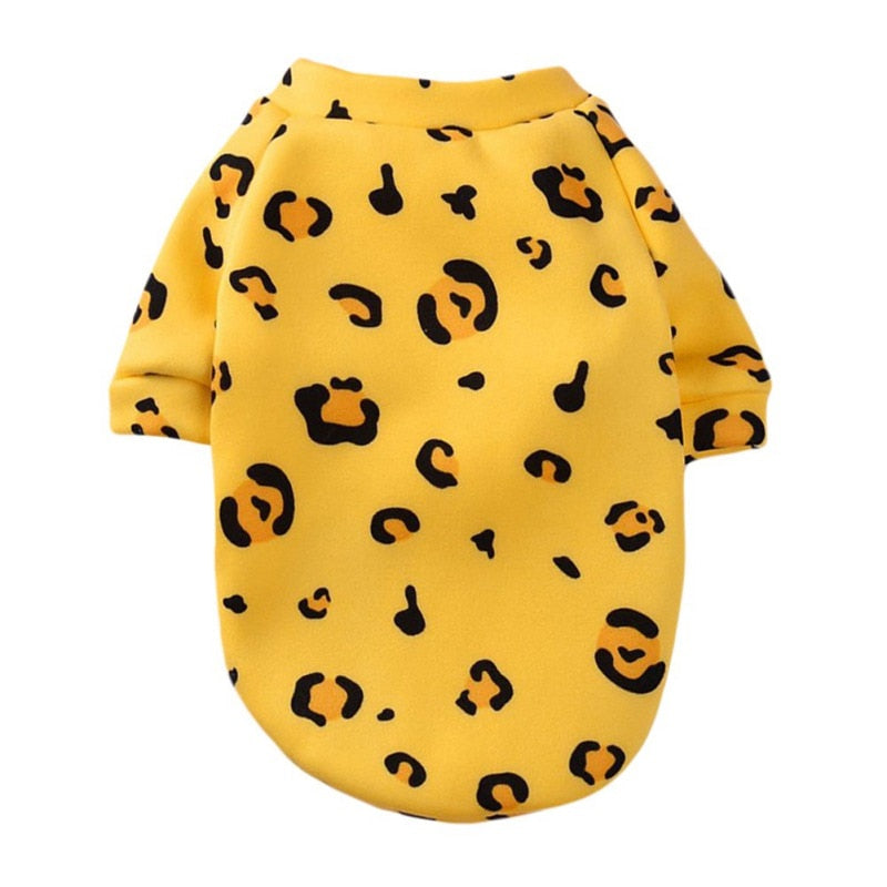 Yellow Leopard Print Pull Over Pop Print Dog Shirt