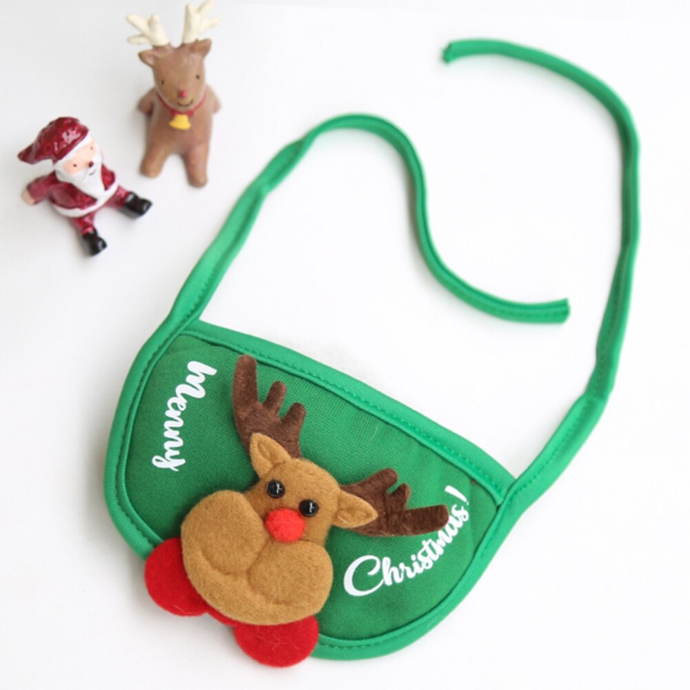 Christmas Dog Bandana Scarf Cotton Washable Dog Scarf Bow Tie Pet Cat Elk Hat Cute Santa Triangular Bibs Party Dog Accessories