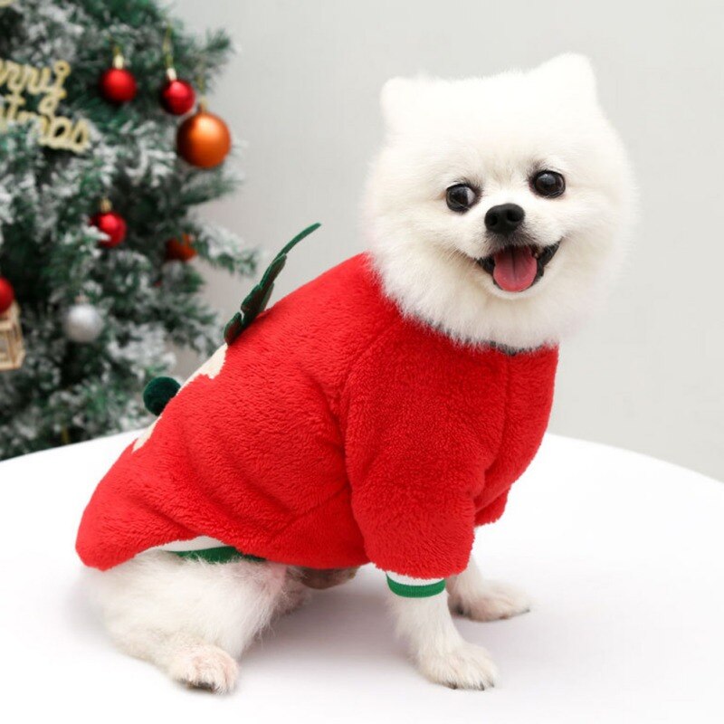 Winter Fleece Dog Clothes Christmas Cat Dog Pullover For Small Dogs Chihuahua Yorkies Santa Sweater Puppy Jacket Pet Clothing