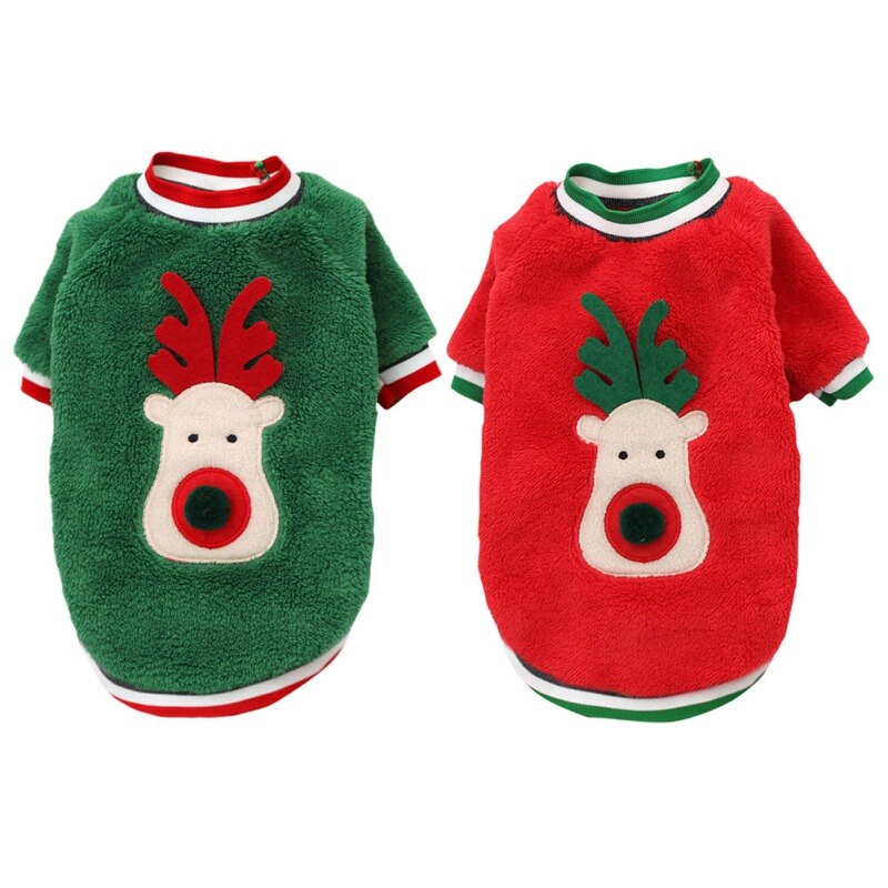 Winter Fleece Dog Clothes Christmas Cat Dog Pullover For Small Dogs Chihuahua Yorkies Santa Sweater Puppy Jacket Pet Clothing