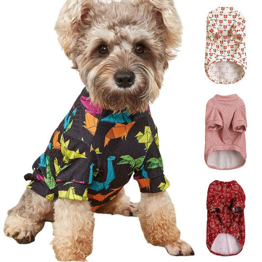 Cute Printed Dog Clothes Spring Puppy Sweatshirt Pet Dog Jacket Coat Clothing Hoodies For Small Medium Dogs Yorkshire Outfit