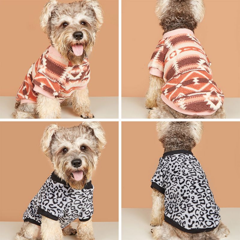 Warm Fleece Pet Dog Clothes Winer Pet Coat Puppy Dogs Solid Color Pullover Jacket French Bulldog Dog Sweatshirt Pet Clothing